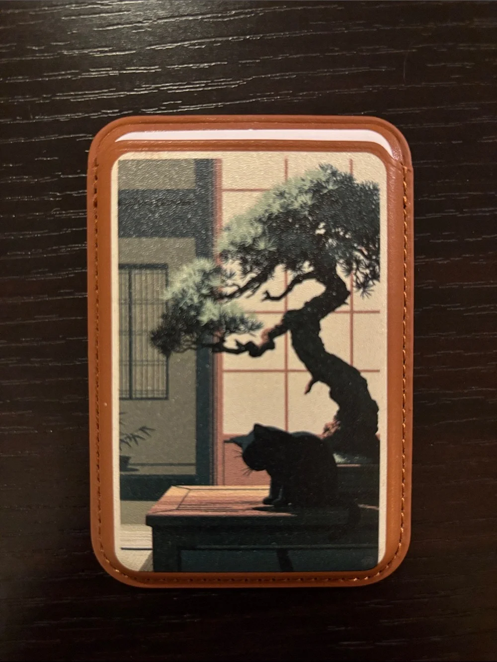Japanese Black Cat MagSafe Phone Wallet